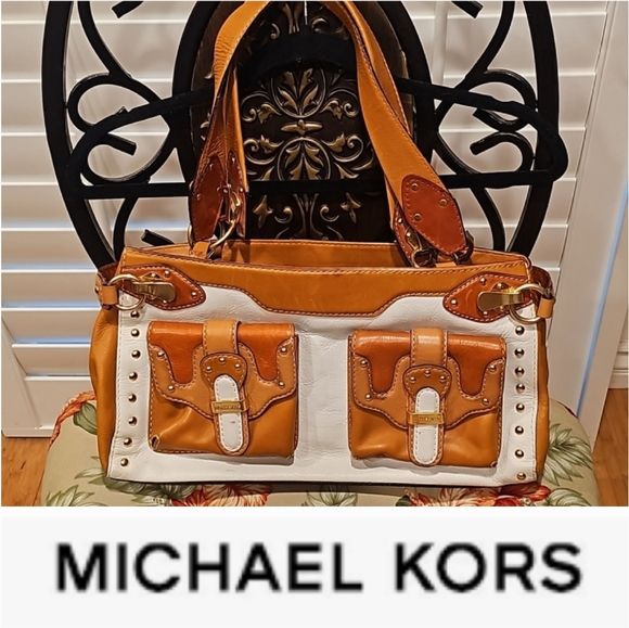 Michael Kors 2-tone Leather Bag with Studded Detail